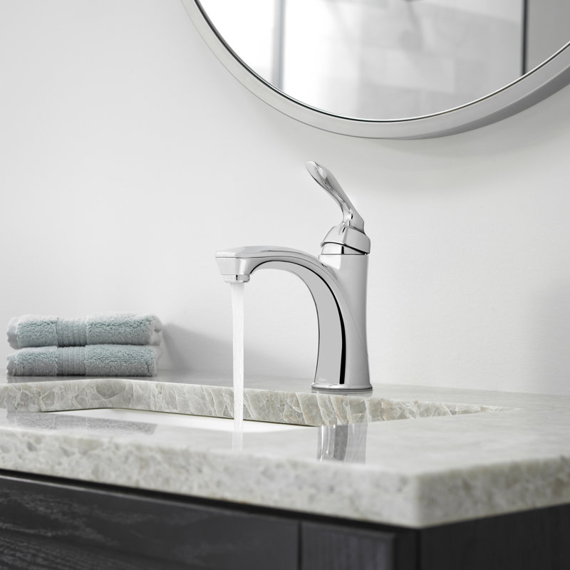 Avalon Single Hole Bathroom Faucet with Drain Assembly, Polished Chrome