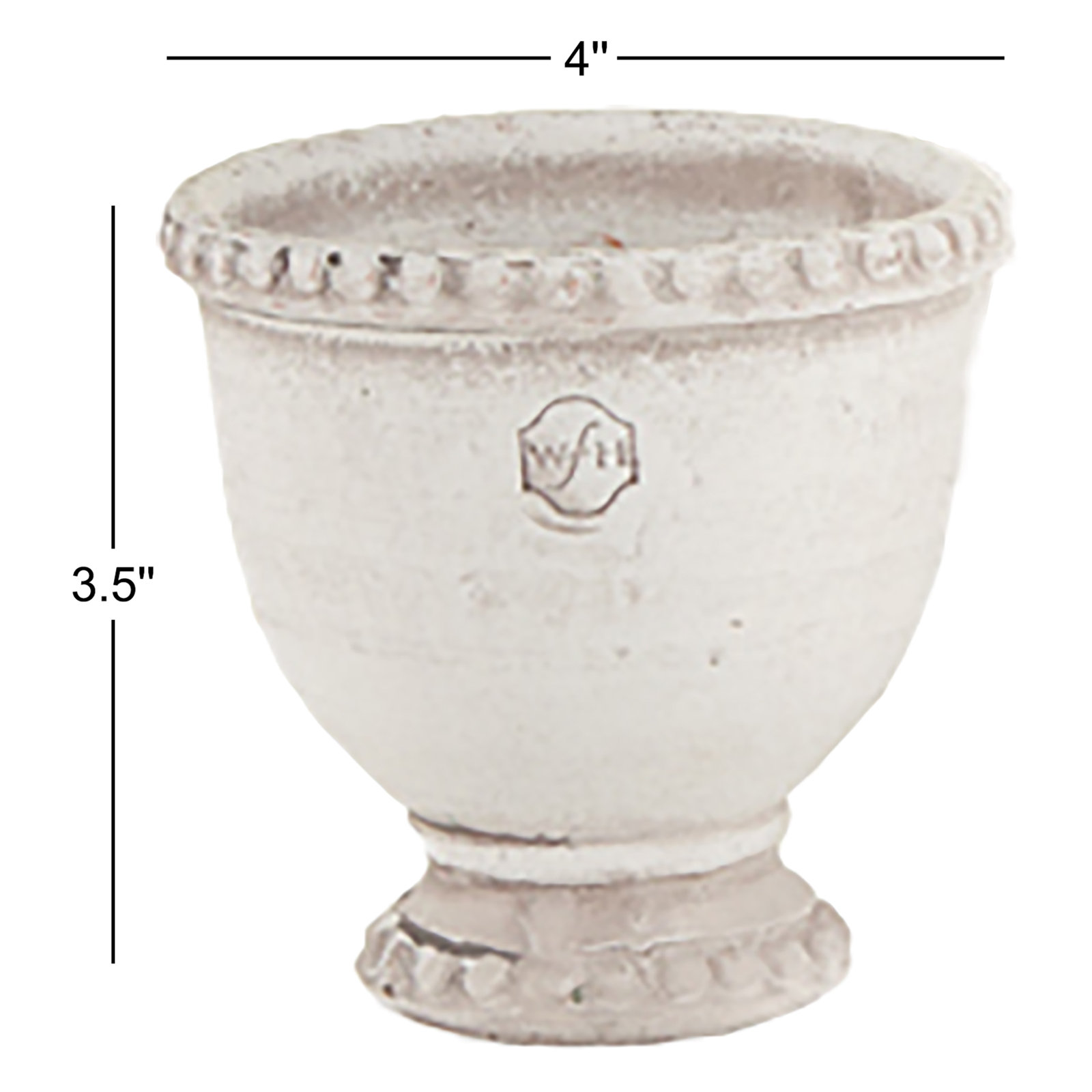 4" Pot Planter, White Ash