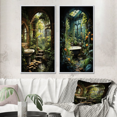 «Bathroom Natures Retreat», 2 pièces sur toile