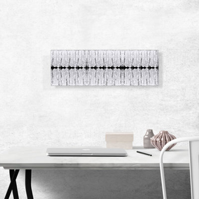Black Spine On White - Wrapped Canvas Panoramic Painting