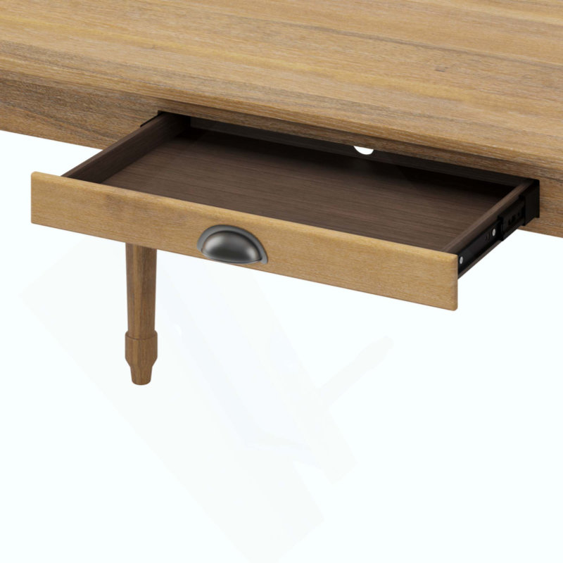 Bureau d'écriture, style campagnard rustique avec tiroir de rangement, très longue table rétro pour bureau à domicile