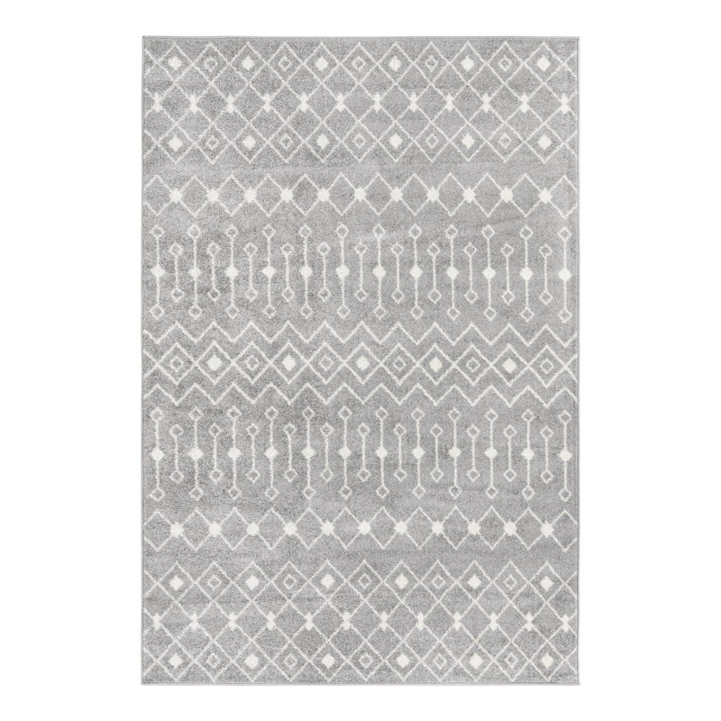 Somerville Geometric Indoor Rug, Rectangle 6'1" x 9', Gray
