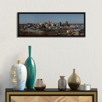 " Cincinnati Panoramic Skyline Cityscape (Black & White) " by Unknown Artist