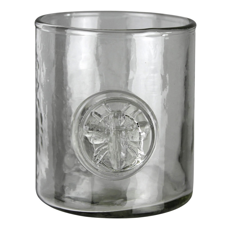 Votive avec abeille en relief, verre