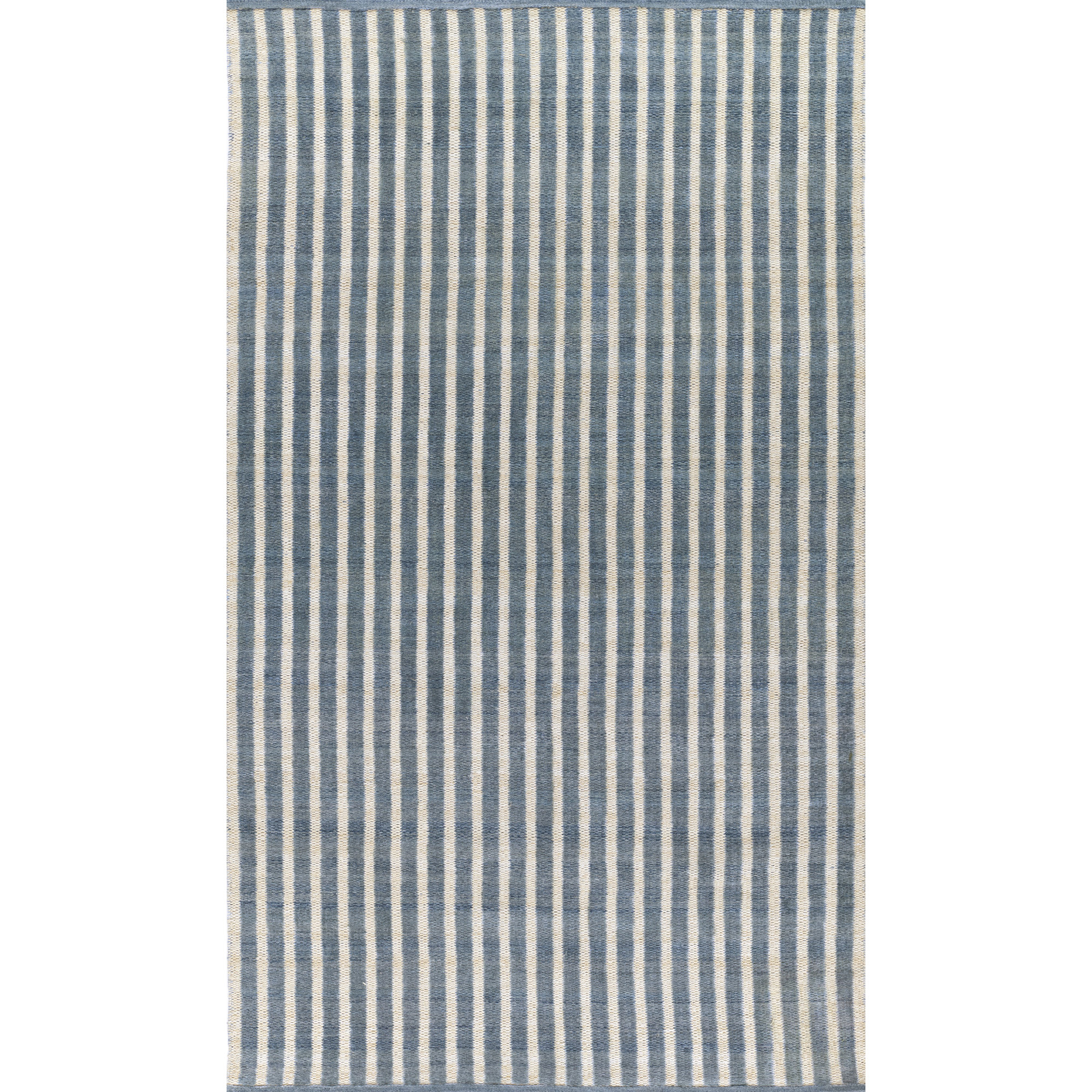 Acerra Hand Woven PET Striped Blue Indoor Outdoor Rug, Rectangle 2' x 3'