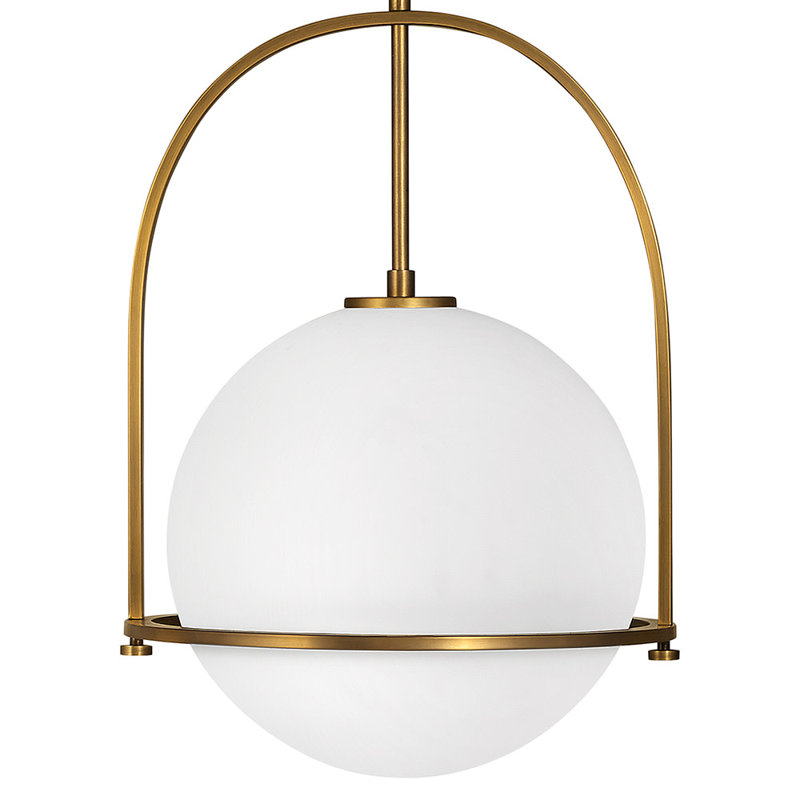 Arie Single Light Pendant w/ Globe Shade, 23" H x 15.5" W x 15.5" D, Heritage Brass
