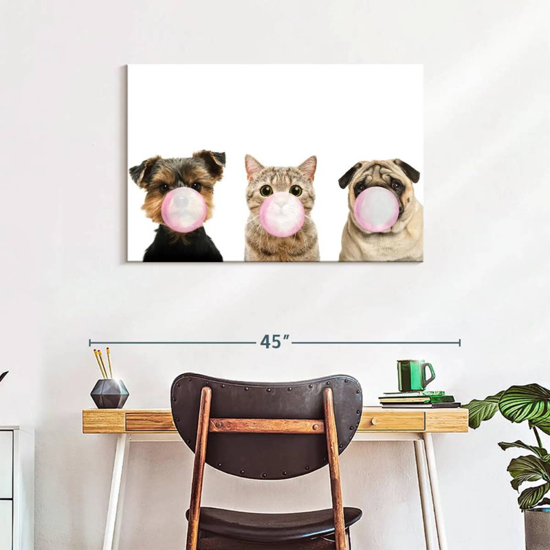 «Funny Animal», reproduction sur toile, H 24 po x l 36 po x P 1,25 po