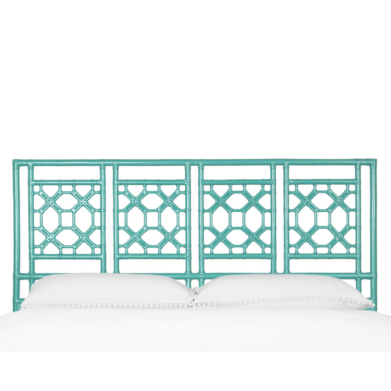 Rattan Open-Frame Headboard, King, Turquoise