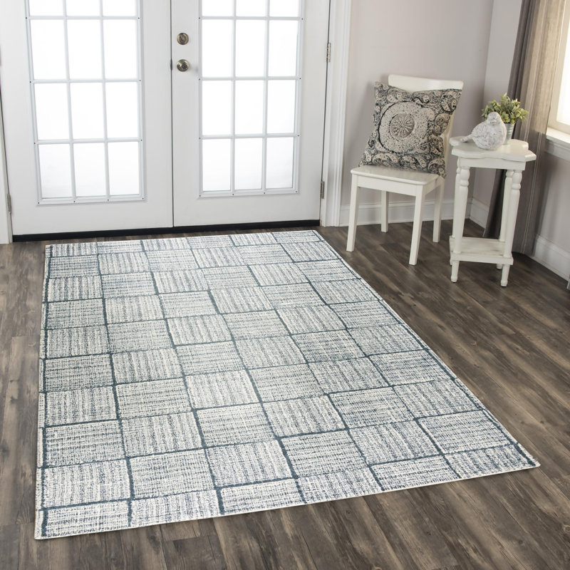 Tapis 100% laine touffeté à la main, Rectangle 7 pi 9 po x 9 pi 9 po