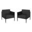 Chaise de club d'extérieur en aluminium noir 2 pièces DAWson