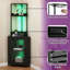 Armoire à vin de 17 po H 62 po, armoire de bar avec lumières DEL, support en verre et tablettes réglables-602367094