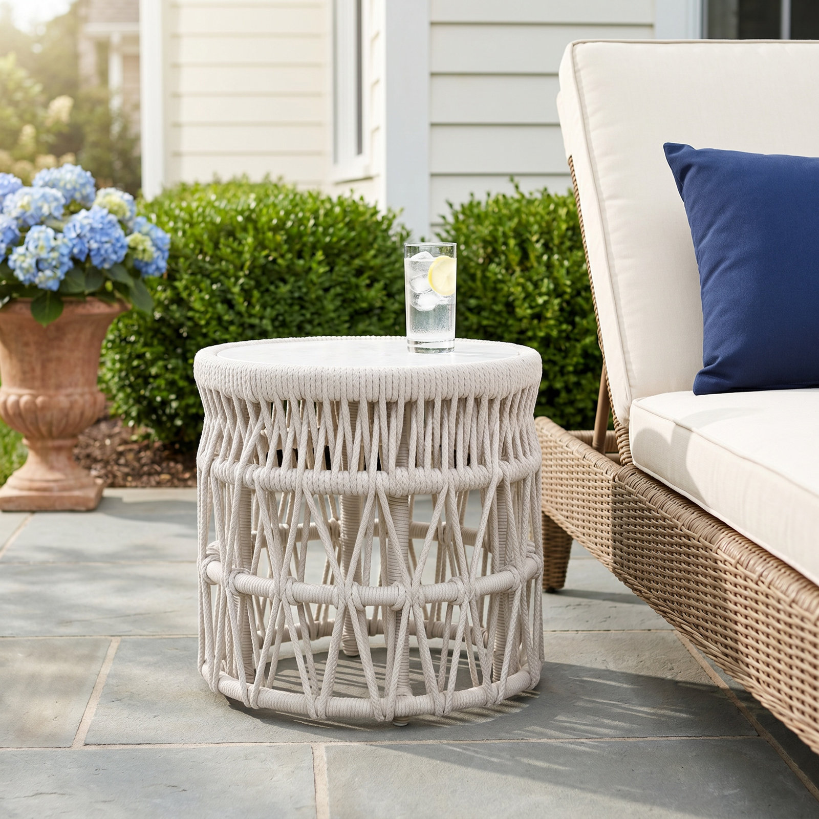 Dana Outdoor Stone Side Table