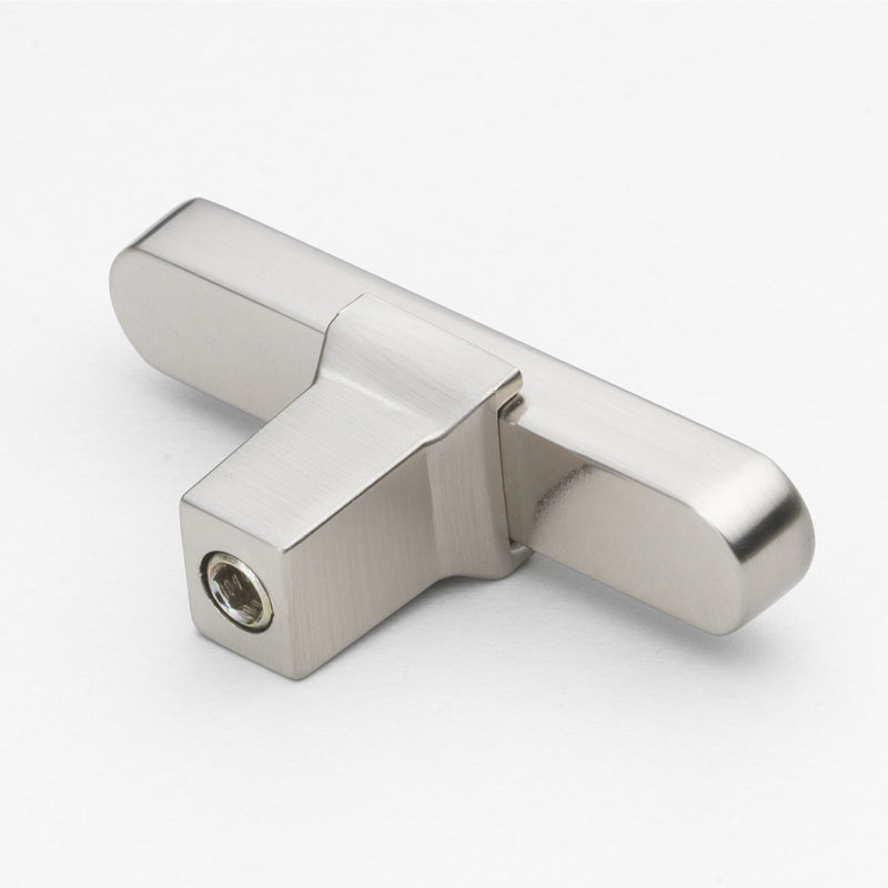2 1/4" Length Bar Knob, Satin Nickel
