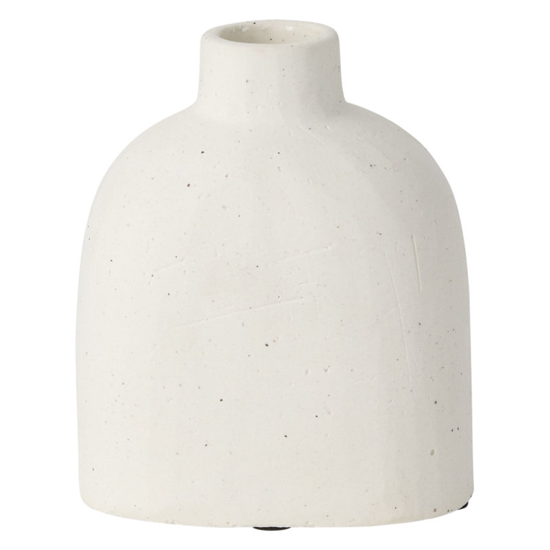 Vase de table en céramique Abie, H 4,25 po x l 3,5 po x P 2 po, Blanc