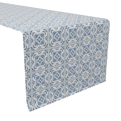 Rectangular Geometric Cotton Twill Table Runner