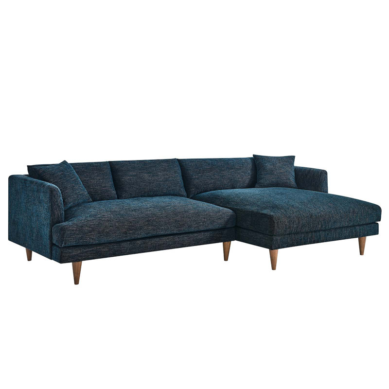 Modway Zoya 2 - Piece Upholstered Sectional, Blue 100% Polyester, Right Hand Facing