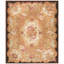 Tapis d'Aubusson ancien français à médaillon floral brun, style Louis-Philippe, années 1850, en laine, 2,69 m x 3,30 m.