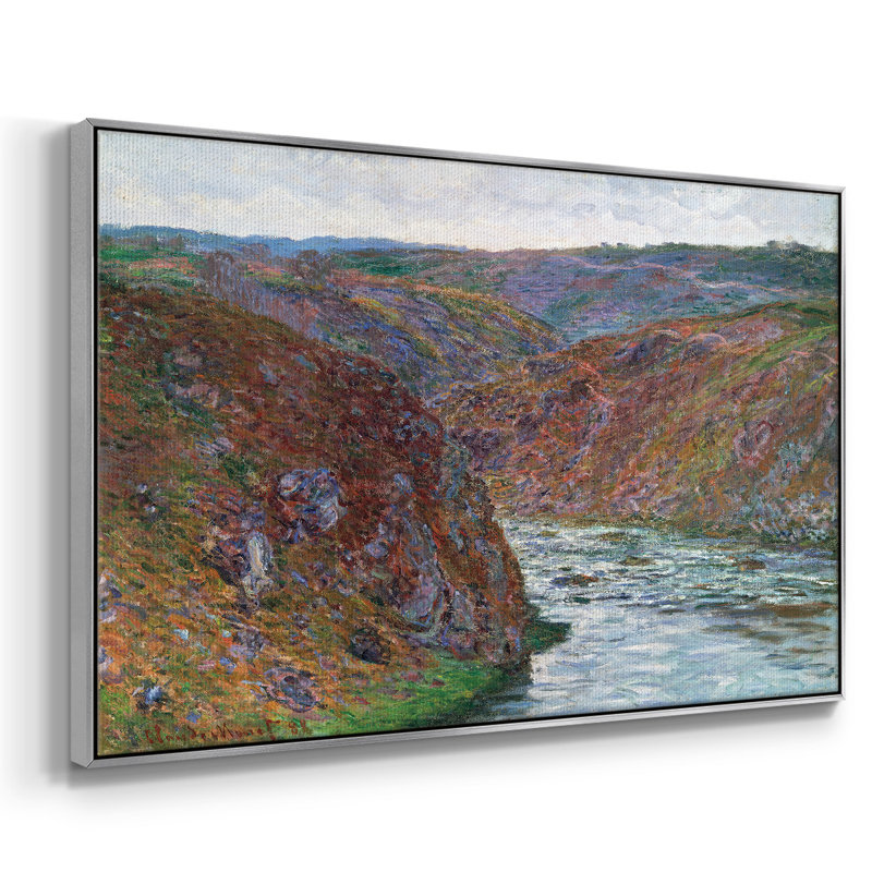 Monet, reproduction d'art encadrée sur toile par Claude Monet, H 27 po x l 41 po x P 2 po, Argent