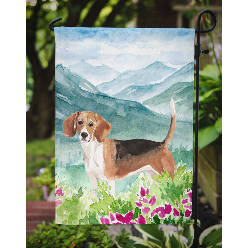 Yorkshire terrier yorkie à 2 côtés en polyester 15 x 11,5 po mountain fleurs drapeau de jardin, Beagle (brun clair/bleu/vert)