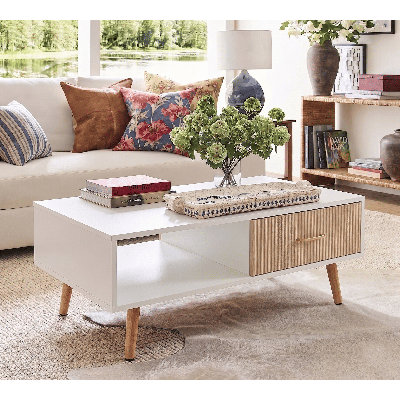 Table basse moderne avec tiroir de rangement coulissant Modern