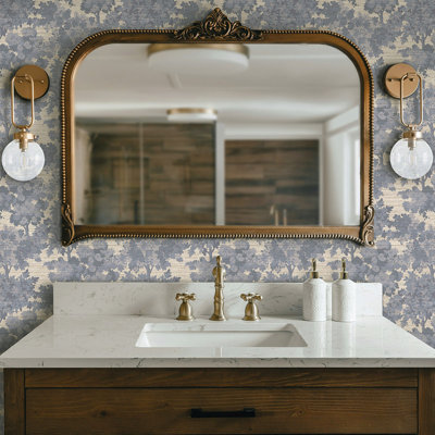 Canopy Toile Faux Grasscloth Peel and Stick Wallpaper