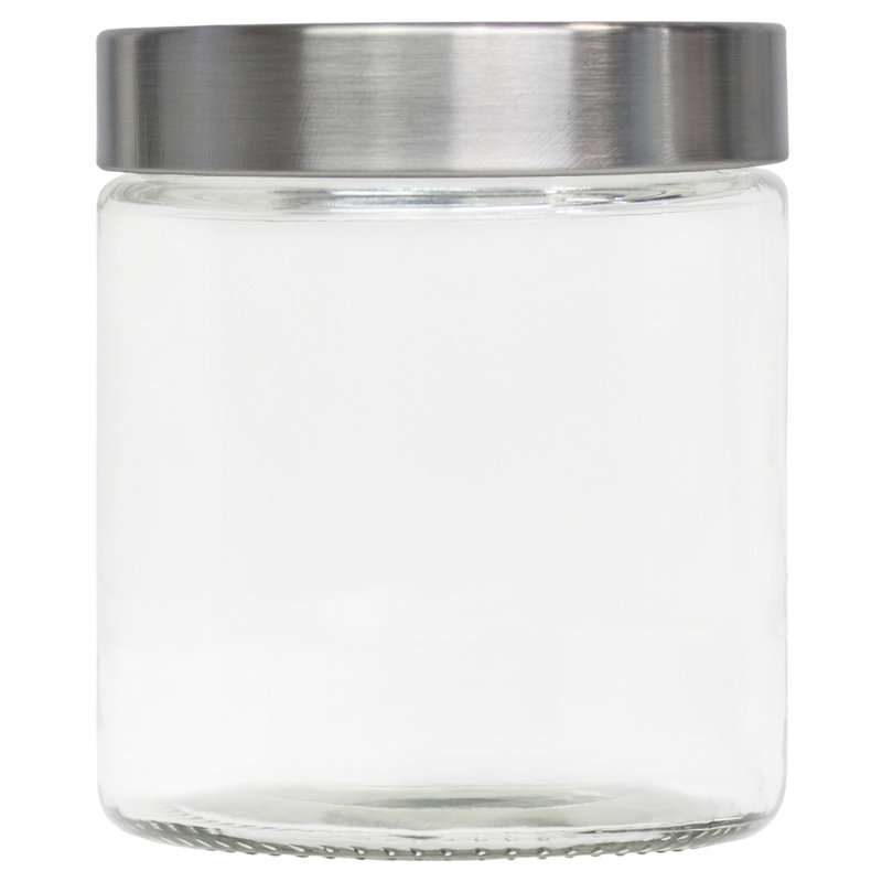 Glass Jar, 4.75" H x 4.4" W x 4.4" D