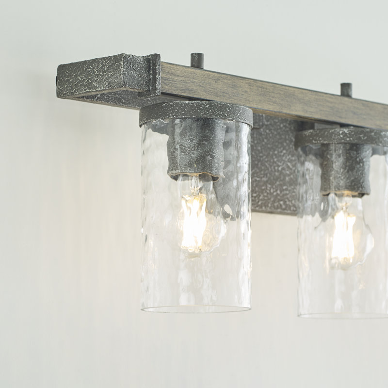 Lutz Scot Dimmable Distressed Weathered Oak Vanity Light