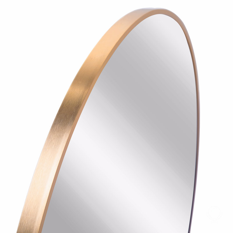 Metal Round Bathroom Mirror, Gold, 20" x 20"