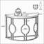 Table console industrielle de 43 pouces, table d'appoint en forme de demi-lune pour canapé
