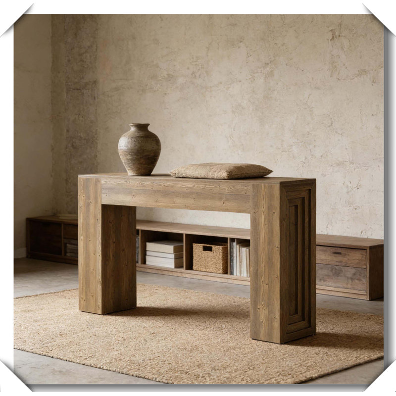 Grande table en bois robuste conçue pour durer