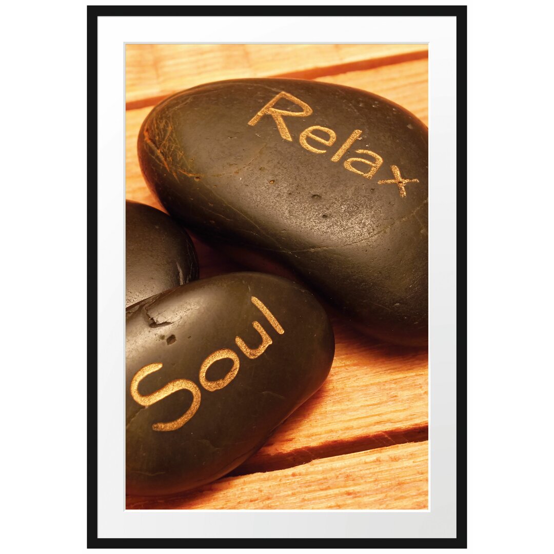 Gerahmtes Poster Wellness Body Soul Relax