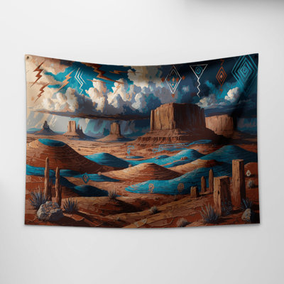 Southwestern Cowboy Navajo Inspired Wall Tapestry