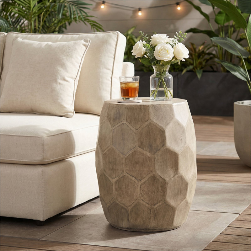 Outdoor Lightweight Concrete Side Table