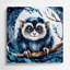 Faune, art mural bleu Loris-363108398