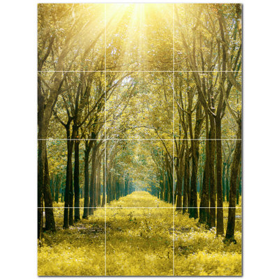 Murale décorative en céramique 8 po x 8 po Trees
