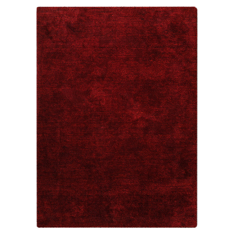 Zander Hand-Knotted Silk Red Colour, Area Rugs, Rectangle 6' x 9'