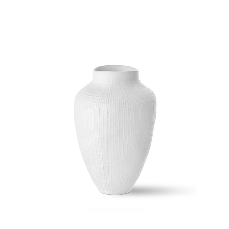 Elegant White Ceramic Vase, 8.3 x 8.3 x 11.8 inches | 100% Ceramic Material | Perfect for Home Decor, Centerpieces & Floral Arrangements | Stylish and Timeless Design for Any Room