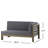 OANA RIGHT CORNER BENCH AND COFFEE TABLE, DARK GREY