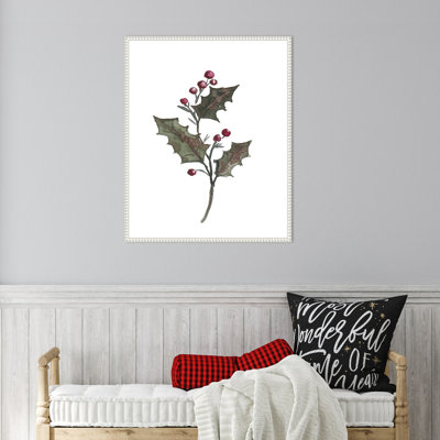 «Decembre houx» par Amanda Cook, reproduction d'art sur toile encadrée