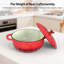 Cocotte en fonte émaillée rouge de 7,5 litres en forme de pétale, avec maniques et dessous de plat résistants à la chaleur-134179979-134179982