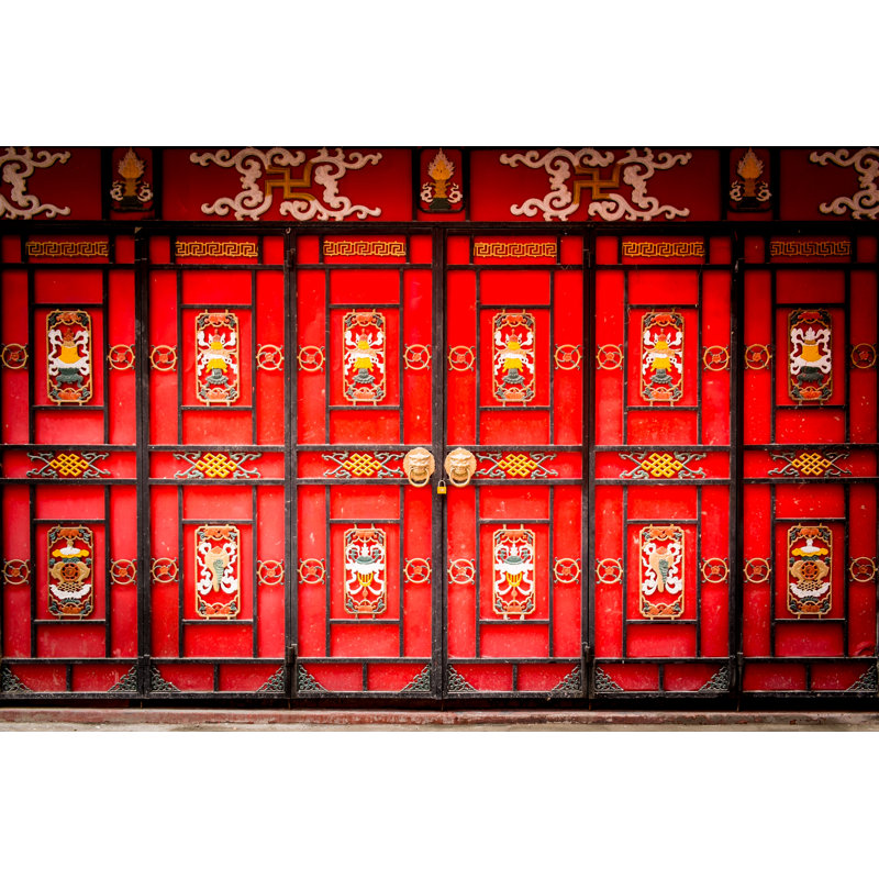 Traditional Chinese Gateway - Wrapped Canvas Print, 30cm H x 46cm W