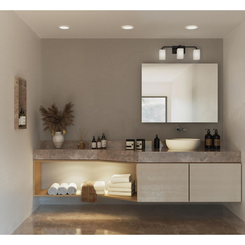 3 - Light Dimmable Vanity Light, Matte Black