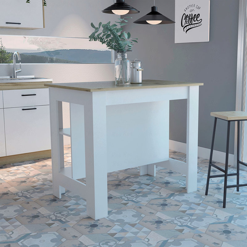 Îlot de cuisine, quatre pieds, trois tablettes
