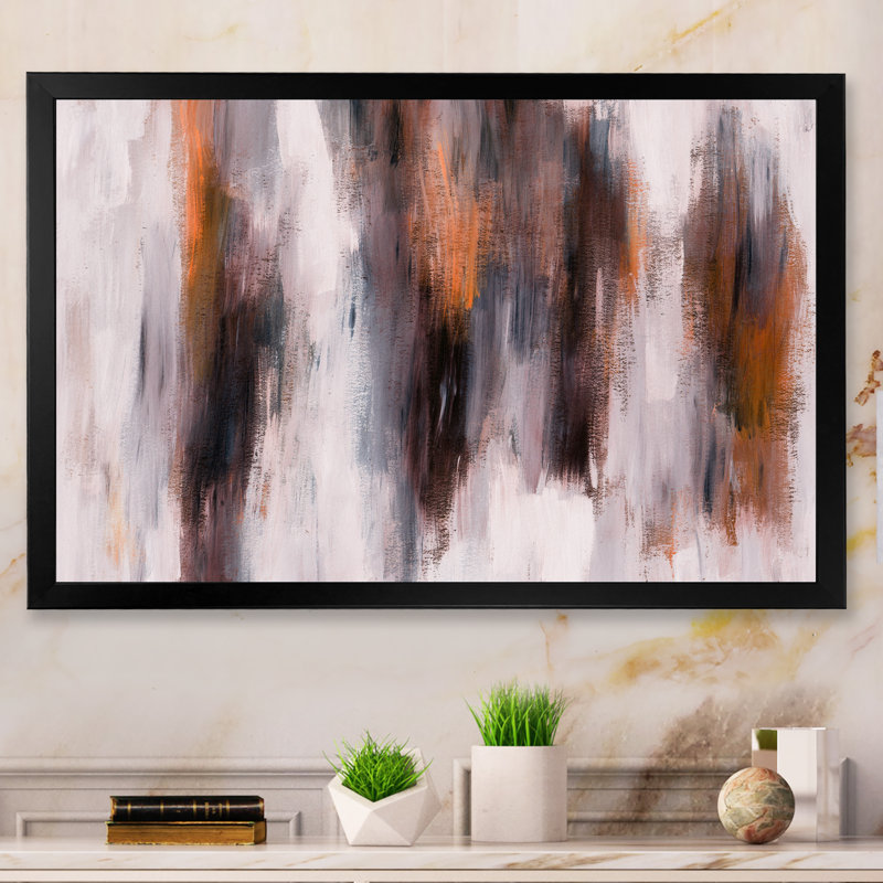 «Fractal Brown and White Texture», reproduction sur toile flottante, H 8 po x l 12 po x P 1 po, Cadre photo noir