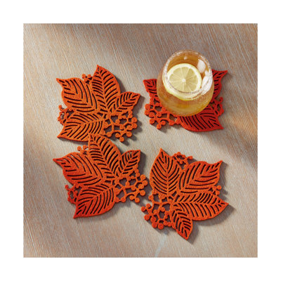Leaf Berry Coaster S/4