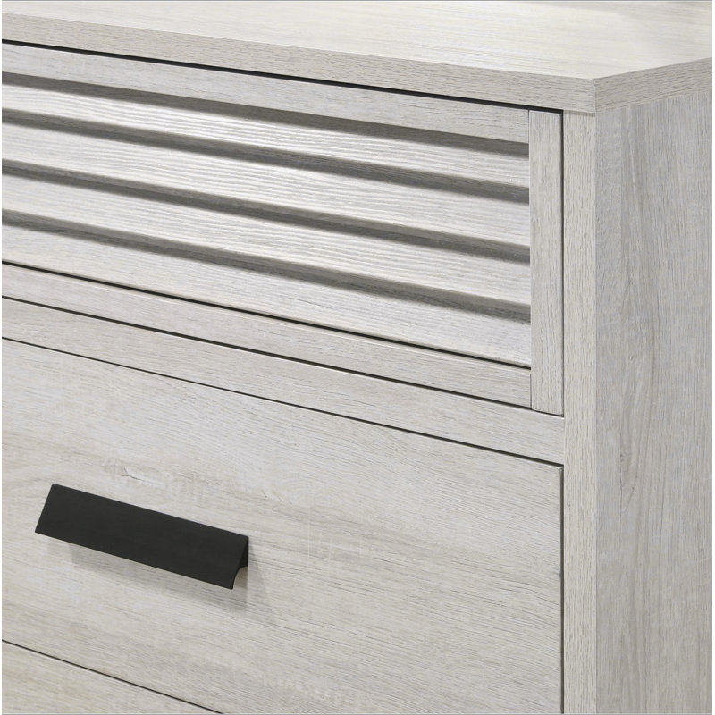 Mobilier de chambre à coucher 1 pièce à 5 tiroirs avec poignées à persiennes