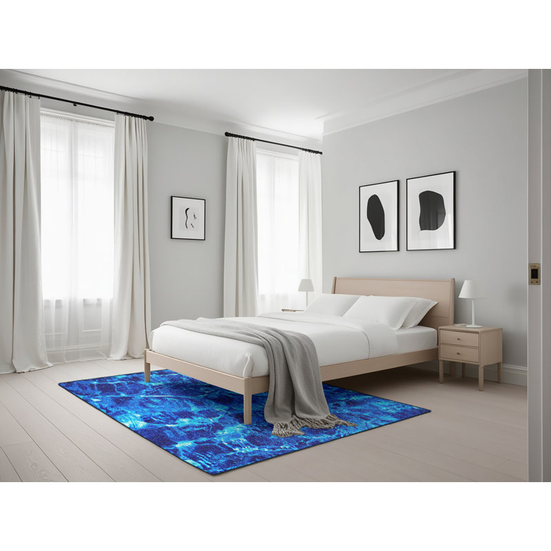 Tapis de surface bleu water textures, Rectangle 5 pi x 7 pi