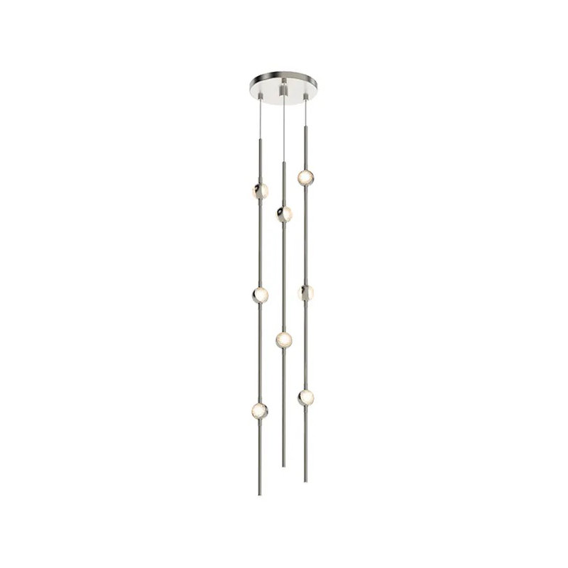Constellation® 8 - Light LED Pendant, 3000K, Satin Brass, White Optical