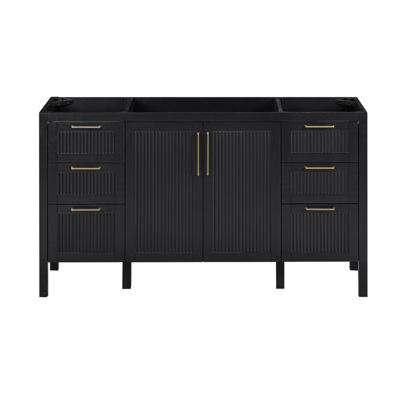 Luka 60 in. Single Sink Bathroom Vanity in Black Oak
