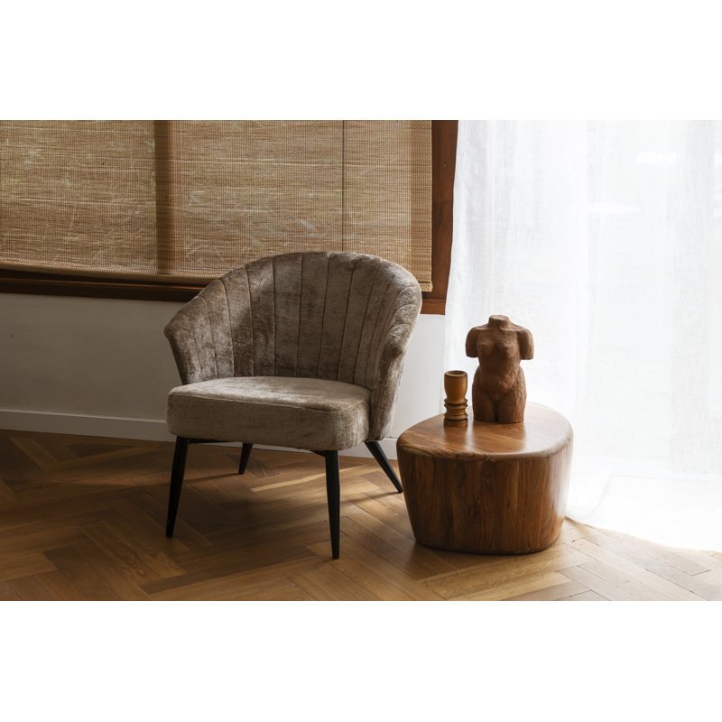 Georgia Barrel Chair, 17"H x 22"W x 20"D, Brown